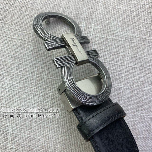 菲拉格慕男士皮帶 Ferragamo雙面牛皮紋理腰帶  jjp1933